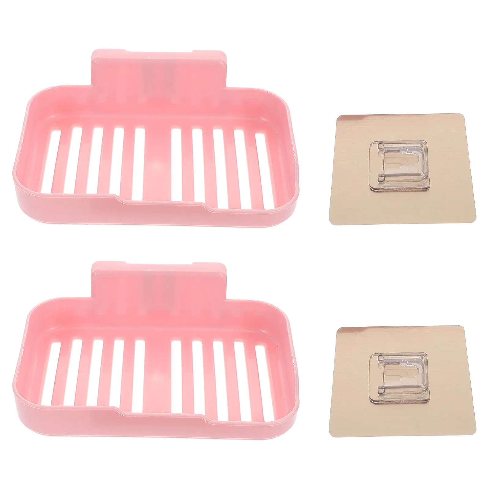 

2Pcs RV Bathroom Soap Holder Wall Mounted Adhesive Red PP Shower Kitchen Box Storage ganizer Durability Waterproof Easy
