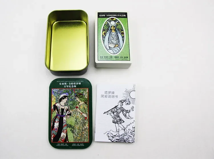 Iron Box English Radiant Rider Wait Tarot Cards Factory Made High Quality Taro Card with Colorful Box Cards Game Board Game