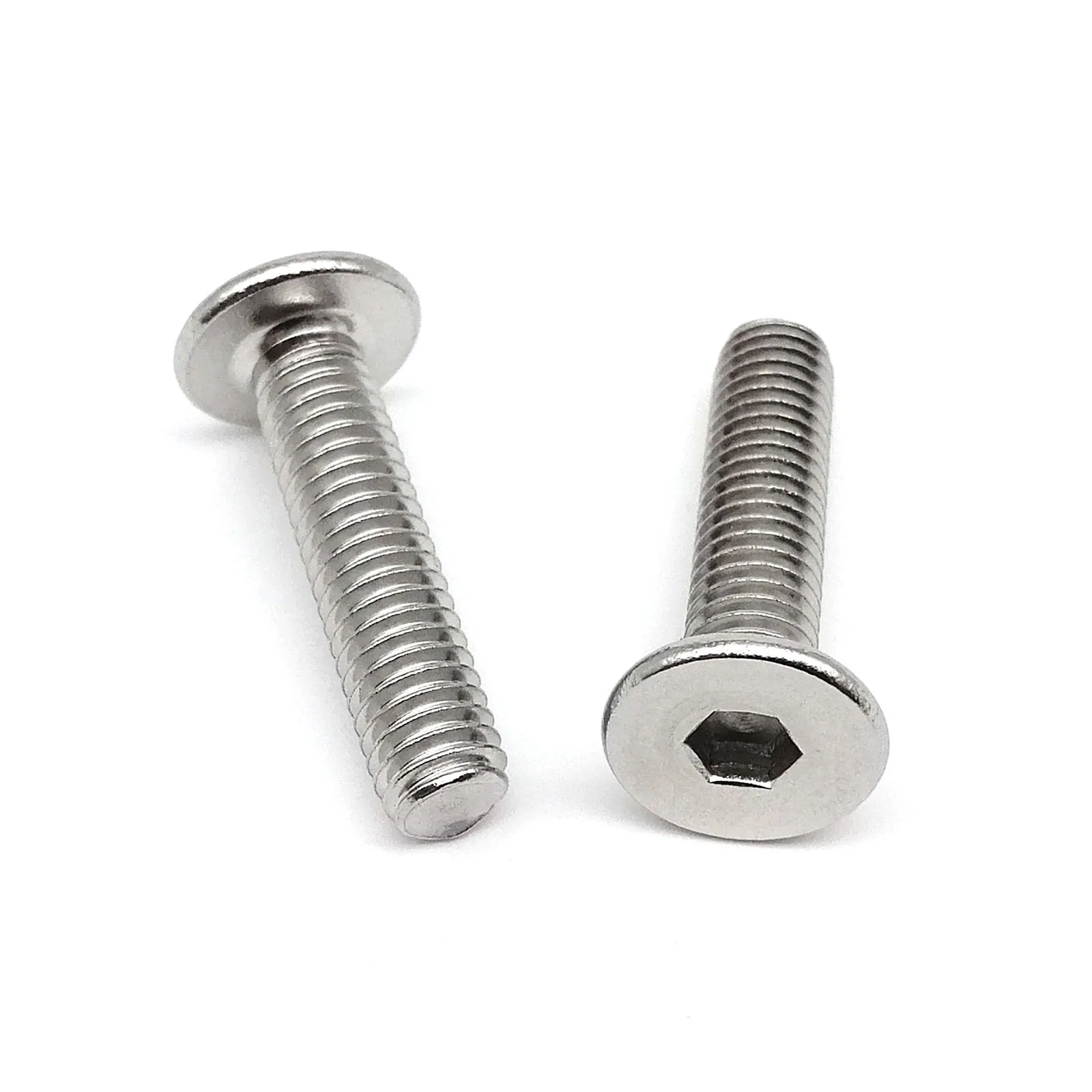 HZYUEGOU CM M3 M4 M5 M6 M8 304 Edelstahl Verlängerte 6-100mm Sechskant-Innensechskant-Schraube mit Ultraflachkopf – Detail 4