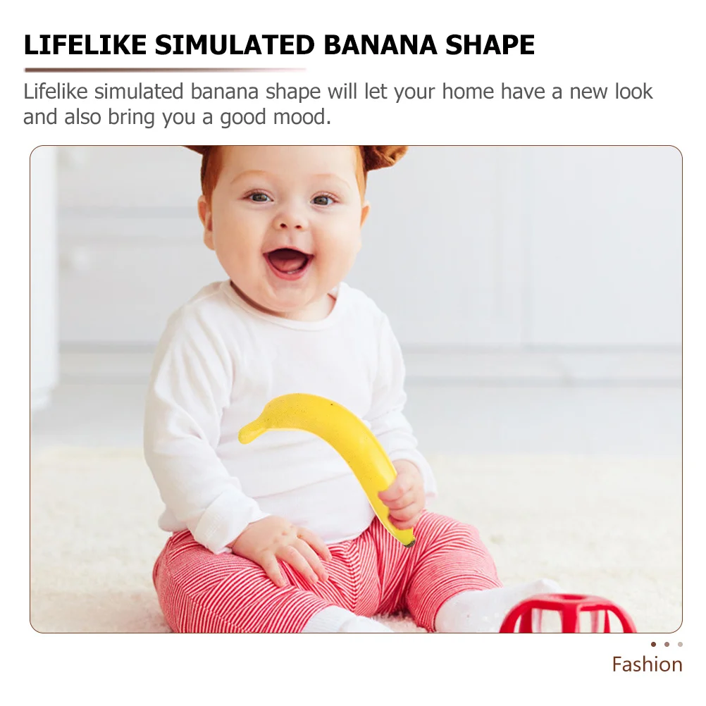 

3Pcs Artificial Banana Photo Prop Lifelike Simulated Fruit Decor Fake Banana Ornament for Home Shop Decoration