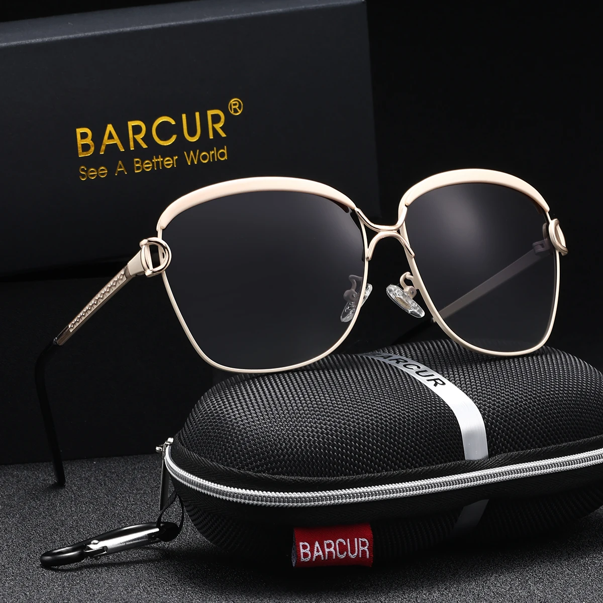 

BARCUR 1 шт. унисекс поляризационные солнцезащитные очки в спортивном стиле с металлической текстурой и разноцветными очками для альпинизма, спорта на открытом воздухе, прогулок