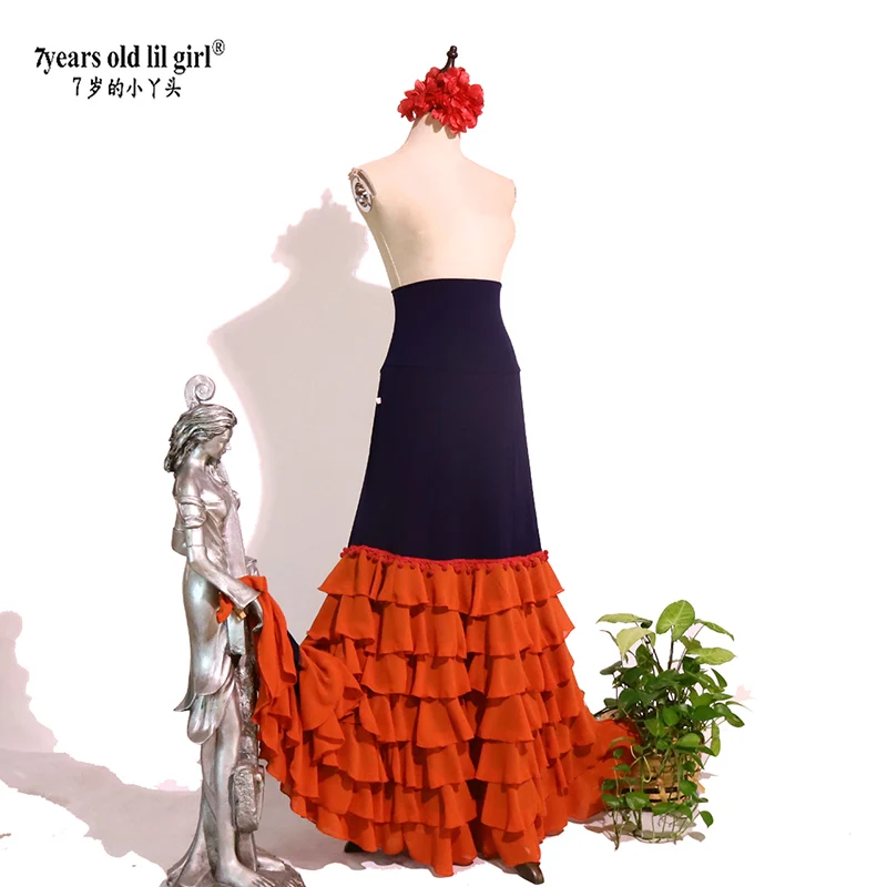 Spanisches Flamenco-Kostüm, Auftrittskleid, Damen, Mädchen, Gyspy, Ballsaal, 1 Festival, Performance, Tanzkleidung, mehrere Farben, DTT95