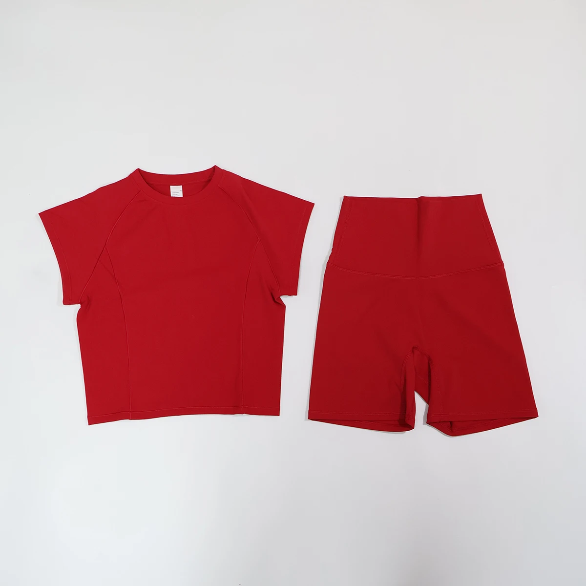 Sommer Damen Zweiteiliges Fitness-Set Kurzärmliges Schnelltrocknendes Yoga-Outfit für Outdoor-Laufsport Damen 2-Teiliges Sportset – Detail 15