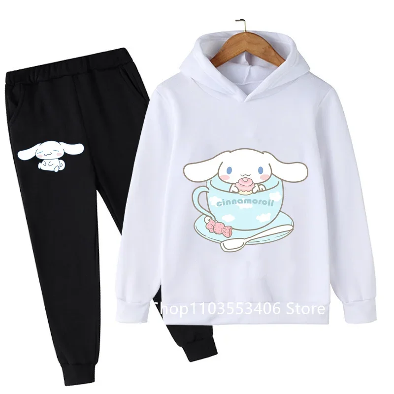 Trendy 2024 Cinnamon Roll printed Children's sweatshirt set Spring and Autumn Outdoor recreation for boys and girls fashion