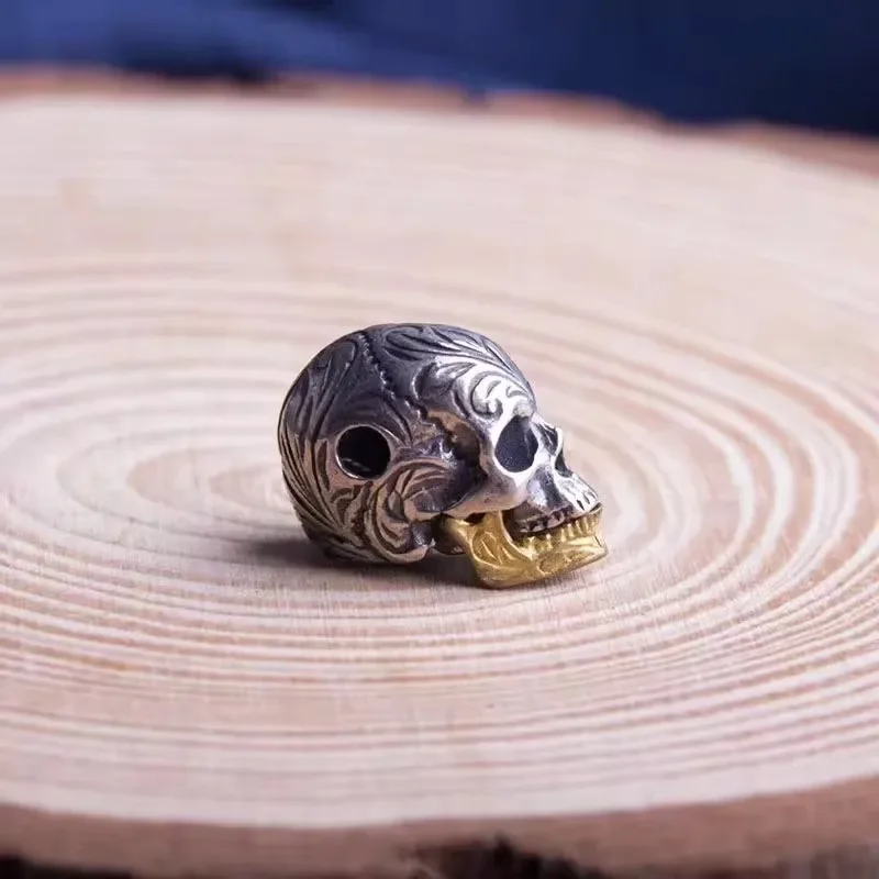 شخصية الجمجمة قلادة بها خرزات الذهب اللون الفم المنقولة قلادة قلادة يمكن استخدامها كسوارة الجمجمة رئيس الخرز الملحقات #2