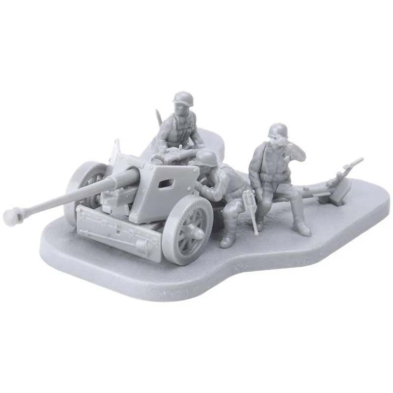 4d 1/72 Pak40 Anti Tanque Arma Montagem Puzzelmodel Militar Soldado Cena Brinquedos Cadeau Voor Jongens A43