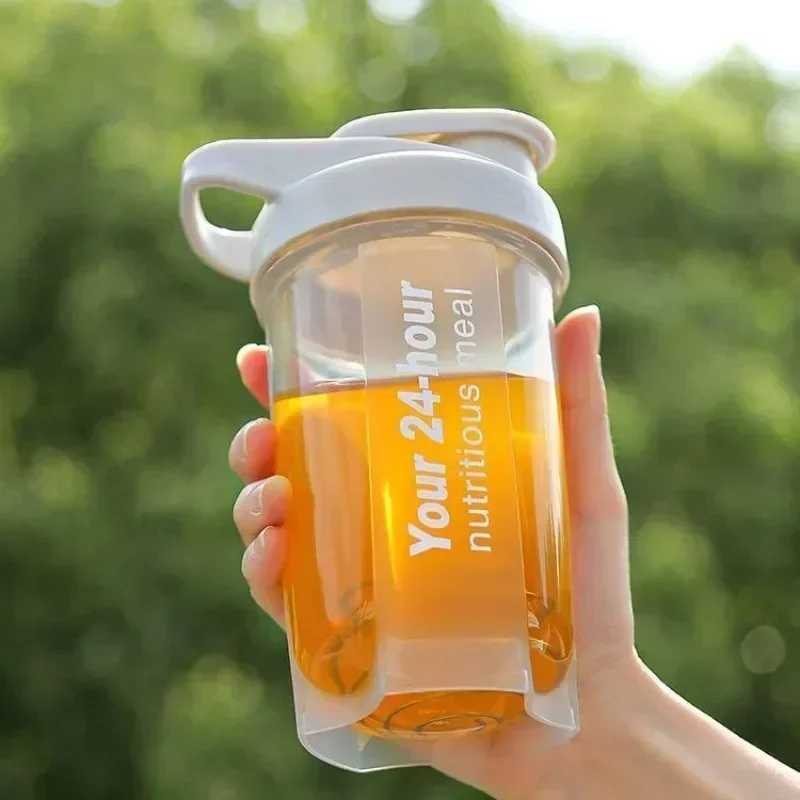 Heißer Tragbare Shaker Tasse für Männer und Frauen Protein Pulver Ersatz Milchshake Mischen Tasse Fitness Sport Wasser Tasse Skala Flasche
