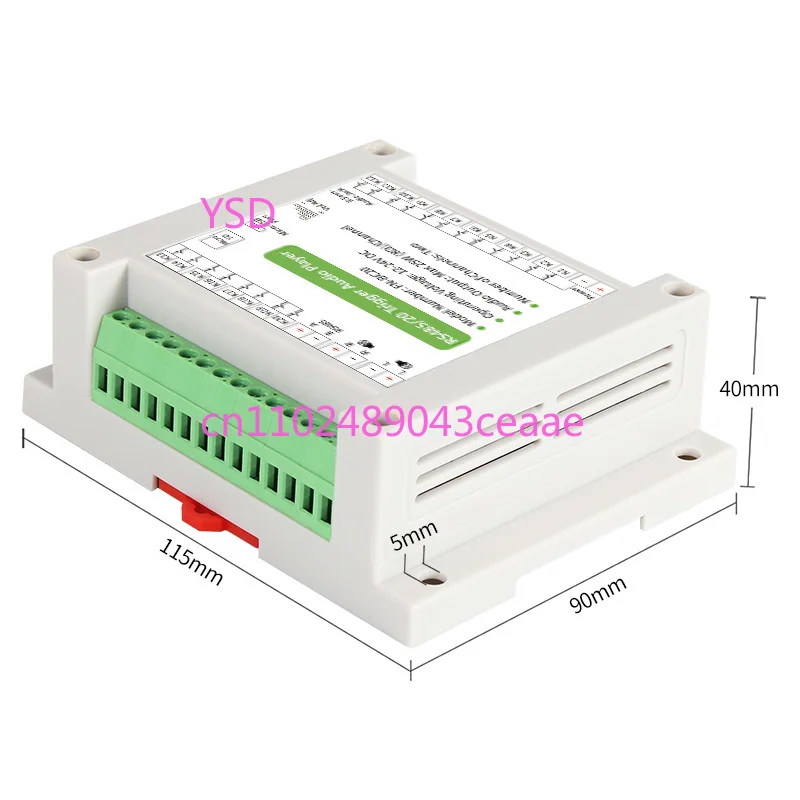 RS485 Control 20 Channel Trigger Voice Player 25W+25W D-Class Amplifier Industrial MP3 Module