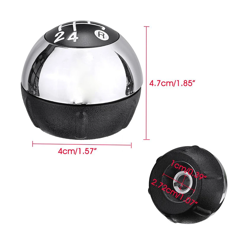 5 Speed Manual Head Ball Level Gear Shift Knob Silver Plastic & Metal 55344048 Fit For Fiat 500 2012-2018 2017 2016 2015 2014