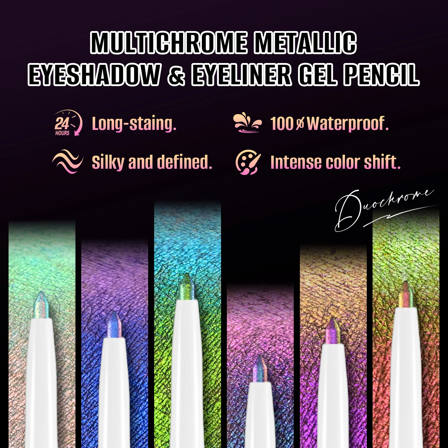 CHARMACY Multichrome Eyeliner Gelpotlood Veganistische gladde waterdichte eyeliner Langdurige dierproefvrije kameleon oogmake-up