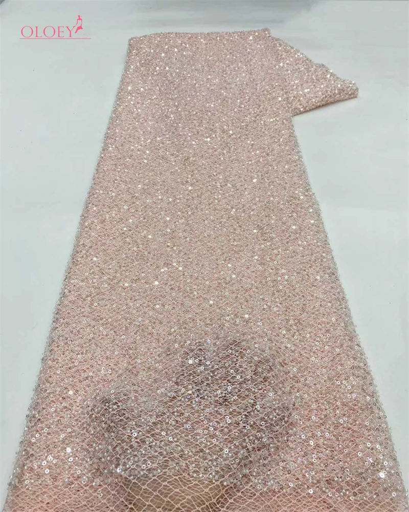 

Новейшая африканская кружевная ткань OLOEY с пайетками для жениха, 2026, высококачественная французская нигерийская кружевная ткань с бисером, подходит для пошива свадебных платьев
