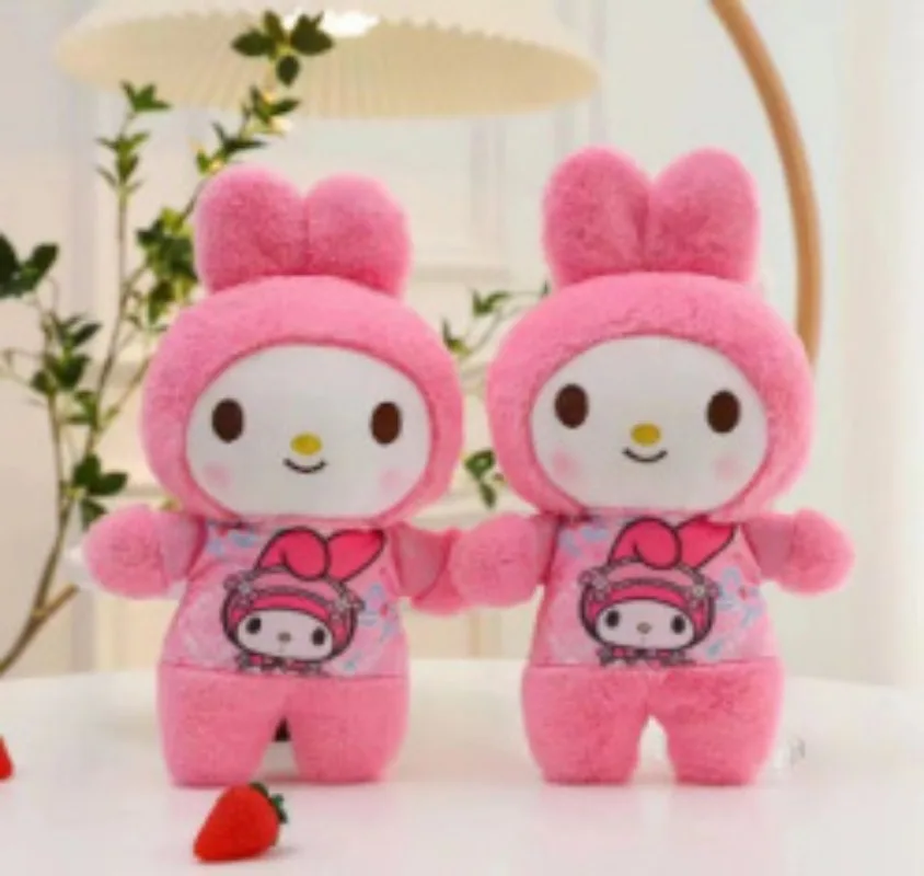 Peluche douce Sanurgente Kuromi, Hello Kitty Pochacco, Cinnamoroll, Melody Anime, Kawaii, 20cm, cadeau pour enfant, vente en gros, 10 pièces/ensemble