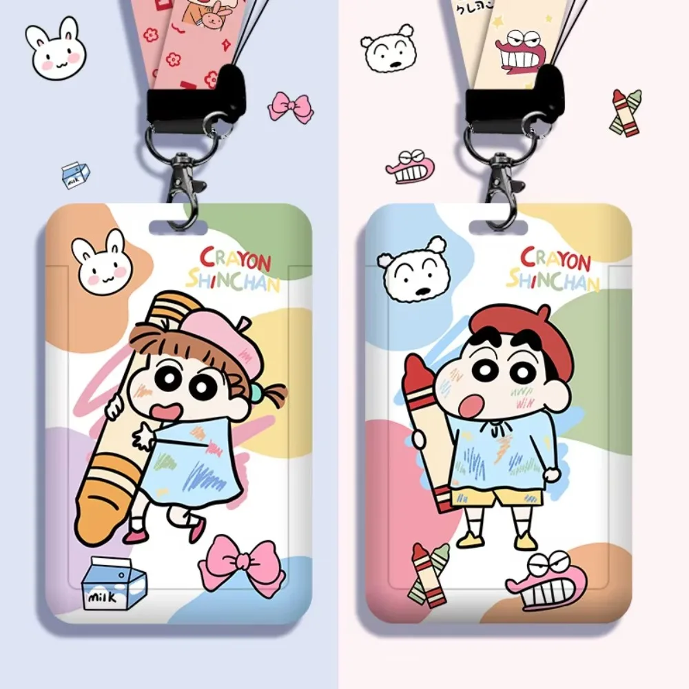 2026 Crayon Shin-chan series cartoon student campus card holder with lanyard, ID holder, meal card, access card, badge