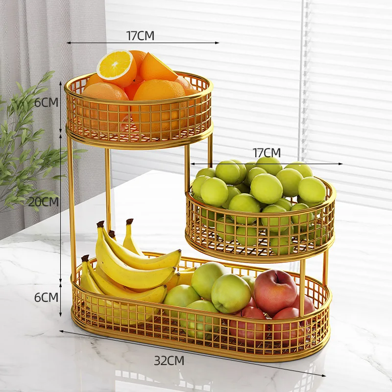 

Fruit tray, living room, coffee table, household multi-layer fruit storage rack, snack tray, light luxury fruit basket