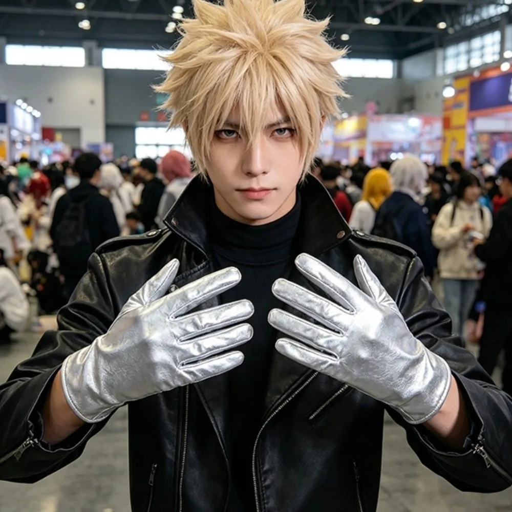 Harajuku Style Solid Color Patent Leather Gloves Shiny Cloth Short Gloves Lolita Gothic Women Mittens Women