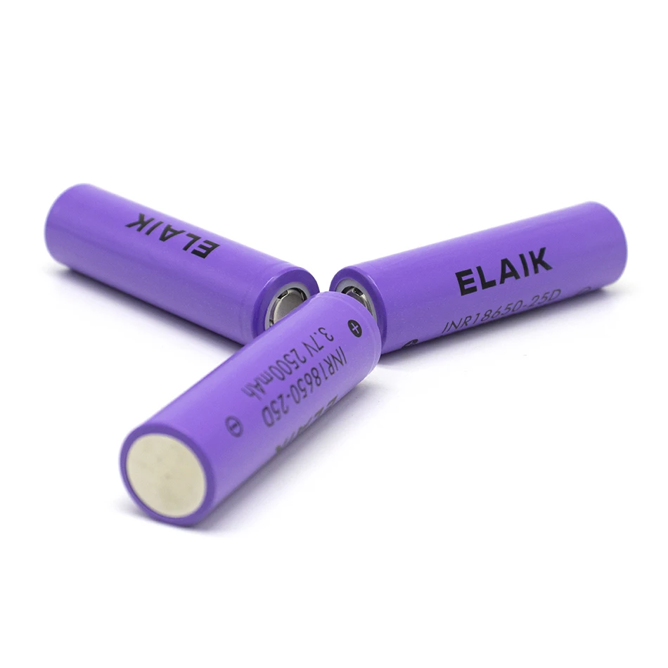 1-4pcs INR18650 Rechargeable lithium battery 3.7V 2500mAh power battery Stable performance 20A battery 25D-flat head