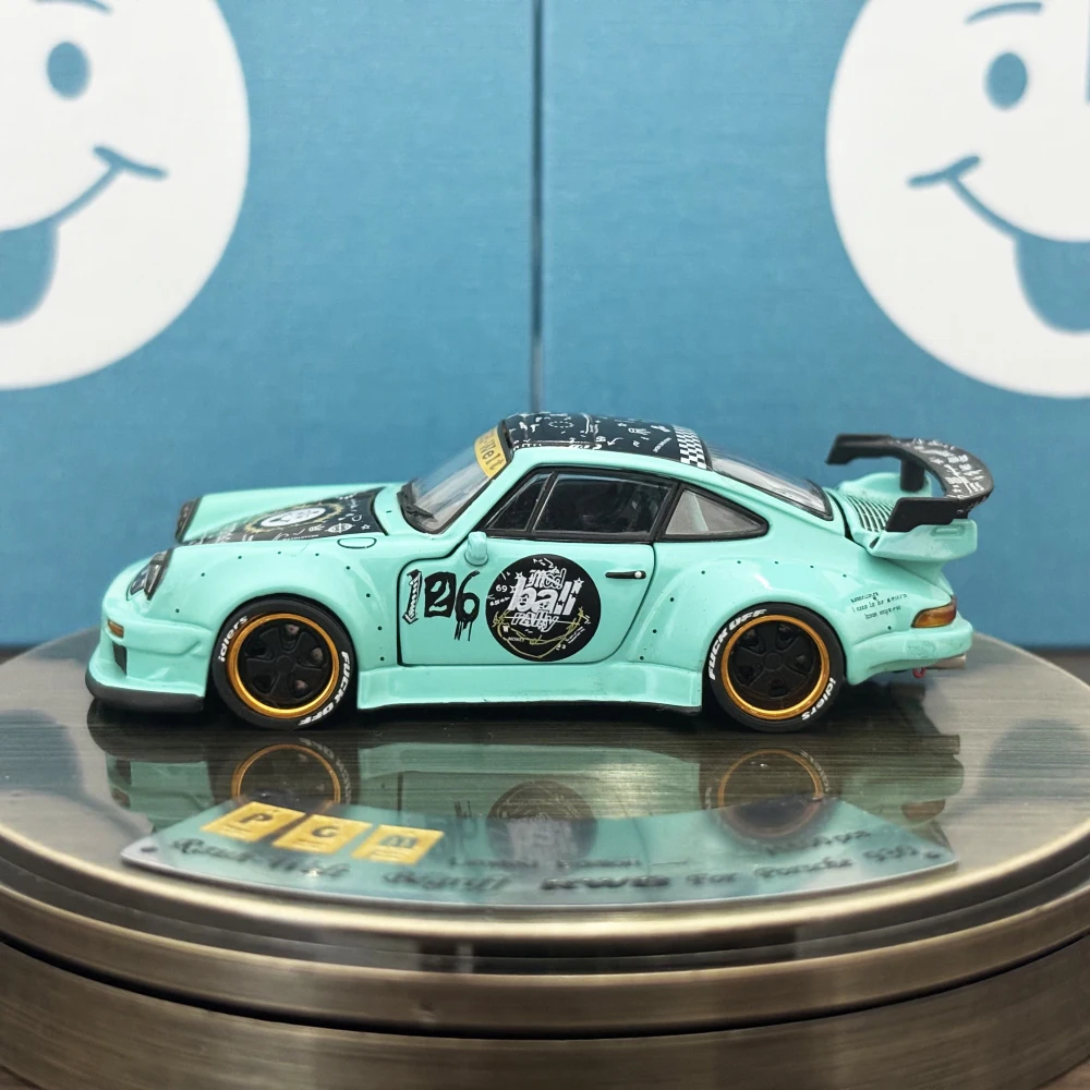 Newly Stocks PGM 1:64 RWB930 Tiffany Blue Color Diecast Scale Model Car In 2024