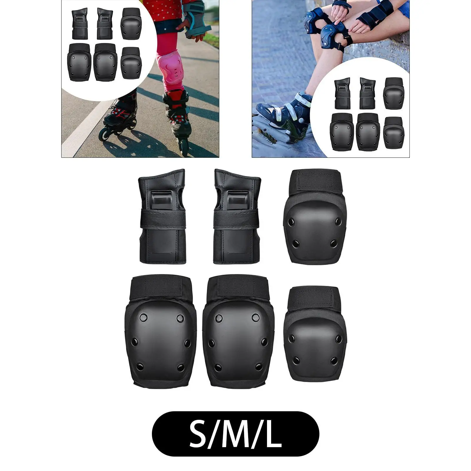 

Breathable Sleek Protective Gear Set for Kids Adults Skating Cycling Roller Sports PP EVA Knee Elbow Pads