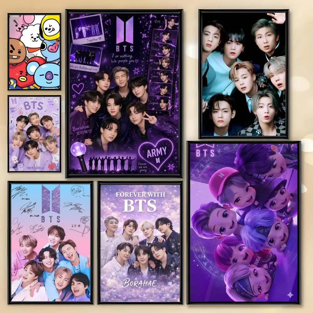 Poster Bulletproof B-BTS-S-BOYES HD, décoration murale artistique autocollante, imperméable, pour la maison, le salon, le bar, décoration esthétique