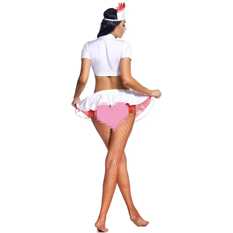 Sexy Nightclub Party Exotic Nurse Lingerie Halloween Stage Performance Angel in white Doctor Cosplay Costume