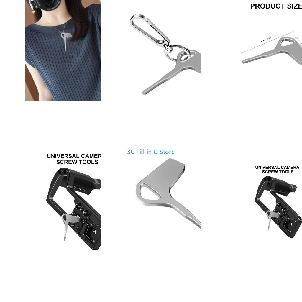 G8TA Photographer Tool Camera 3/8 Straight Screwdriver 1/4 Spherical Ballhead Quick Mounting Plate Screw Wrench