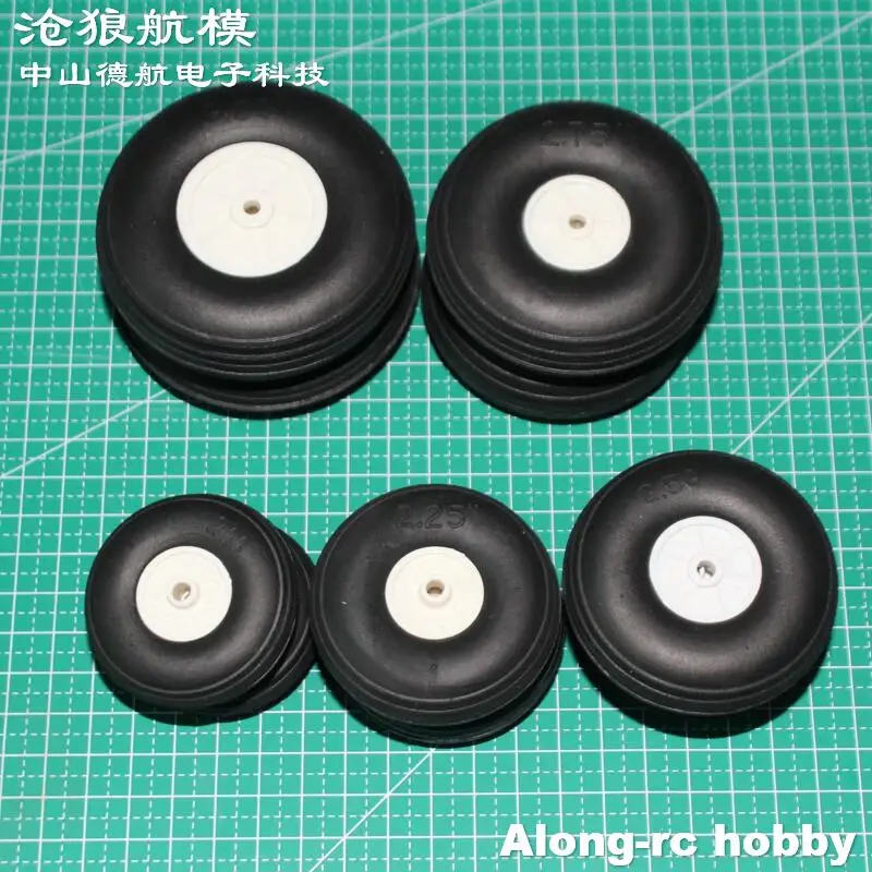 Modèle de passe-temps d'avion RC, pièce de rechange pour train d'atterrissage, roue en PU, 4 pièces, 2.25 "2.5" 2.25 2.5 pouces de diamètre, roue à trous D4/D3