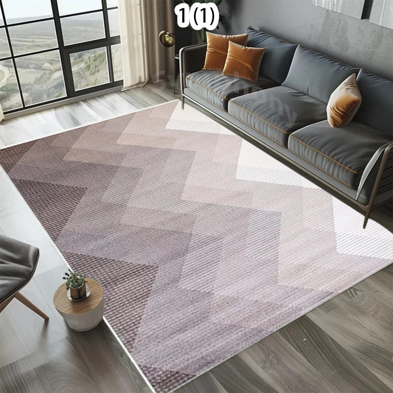Minimalist Geometric Area Rug Soft Non-Slip Washable Carpet Modern Chevron Floor Mat Doormat for Living Room Bedroom Entryway