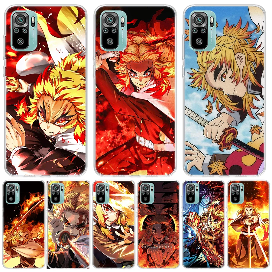 Demon Slayer Rengoku Kyoujurou For Xiaomi Redmi 10 12 10A 10C 12C 9 9A 9C 9T Phone Case 8 8A 7 7A 6 6A S2 K20 K30 K40 Pro Cover