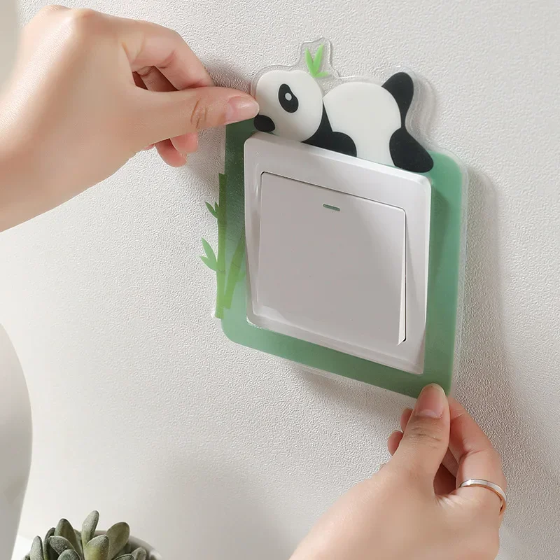 Cute Night Light Switch Wall Sticker, Switch Protection Set, Decoração para casa