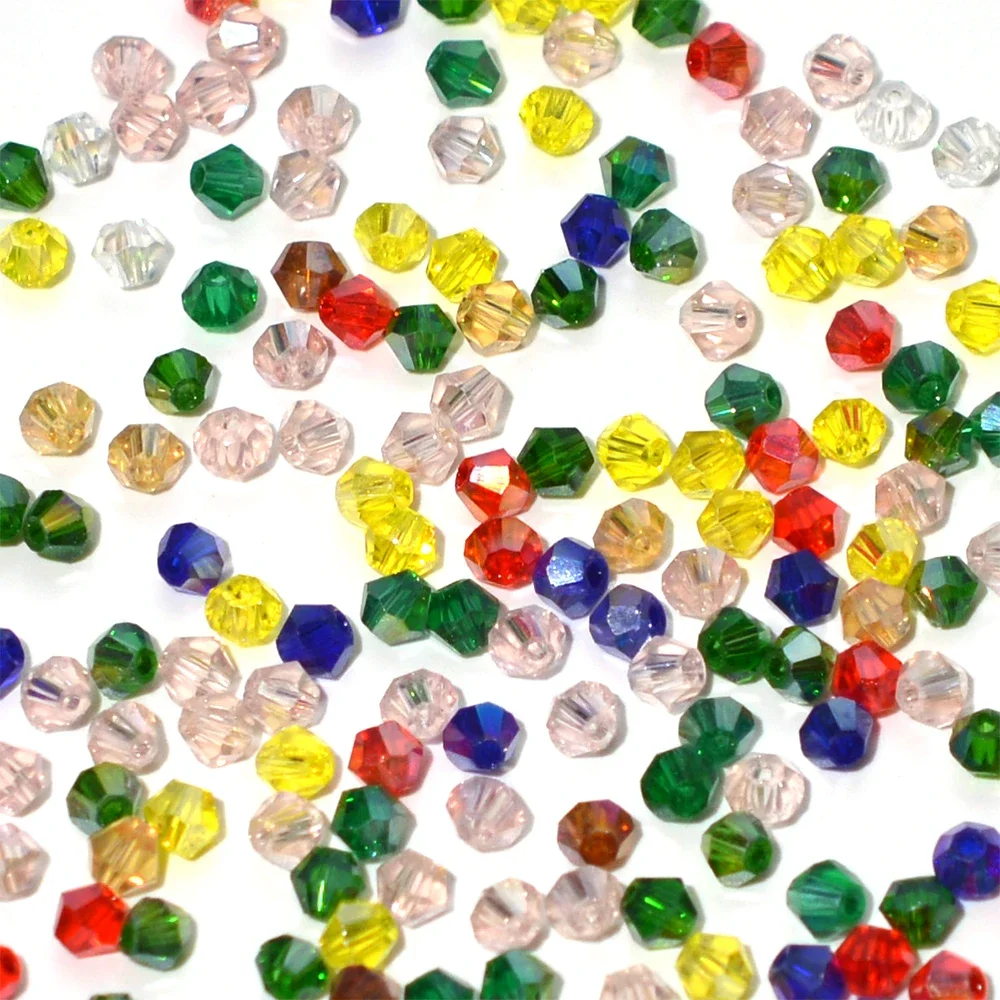 100 pz 4mm forma biconica austriaco AB placcatura di colore cristalli perline distanziatore perline allentate per gioielli fai da te braccialetto