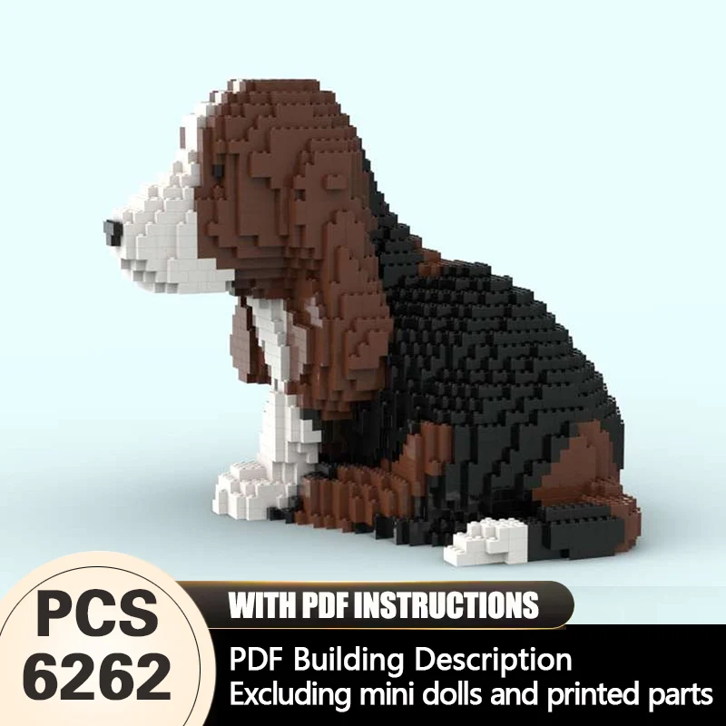 Creators Animal Series Model MOC Building Bricks Basset Hound Puppy Modular Technology Gifts Holiday Assemble Children Toys Suit
