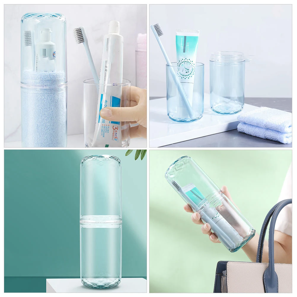 

1Pcs Travel Toothbrush Cup Transparent Toothpaste Case Durable Portable Wash Storage Cup Bathroom Organizer Lightweight Travel