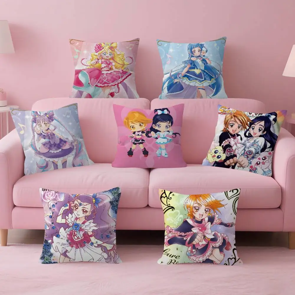 Anime Futari Wa Pretty Cure   Cushion Cover Inches Farmhouse Decor Home Throw Pillow Covers for Couch Decorations