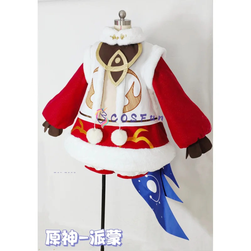 Game Genshin Impact Paimon Cosplay Costume Warm Uniform Halloween Party Role Play Outfit Women COSFun
