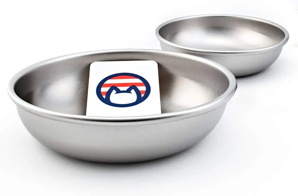 

Premium Stainless Steel Cat Bowls Set of 2, Dishwasher Safe, Whisker Friendly for Food and Water