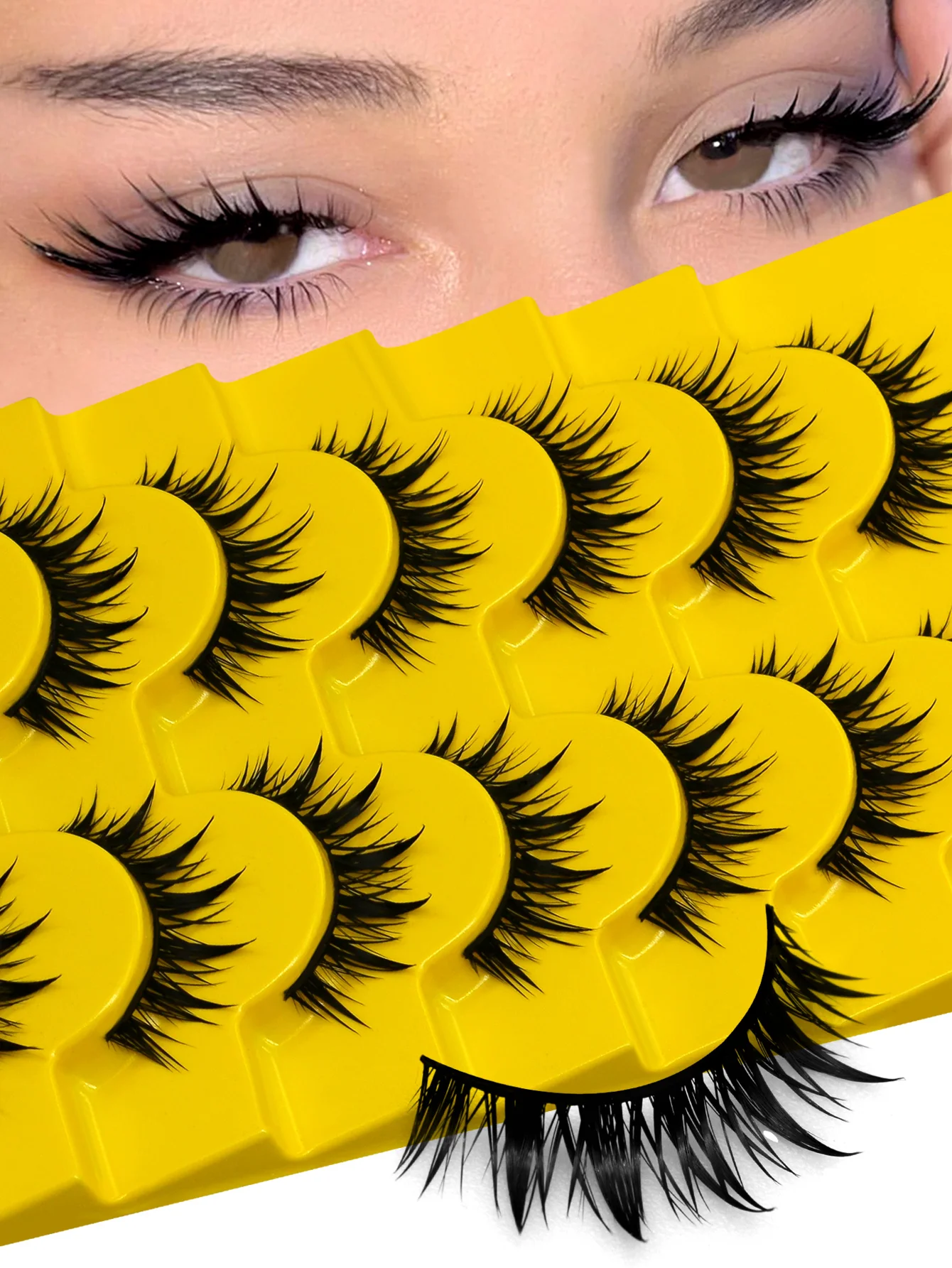 Veltrinay Manga Lashes Eyelashes Cross Wispy 3D Faux Mink Natural False Lashes Eyelash Extension Fake Lashes Makeup