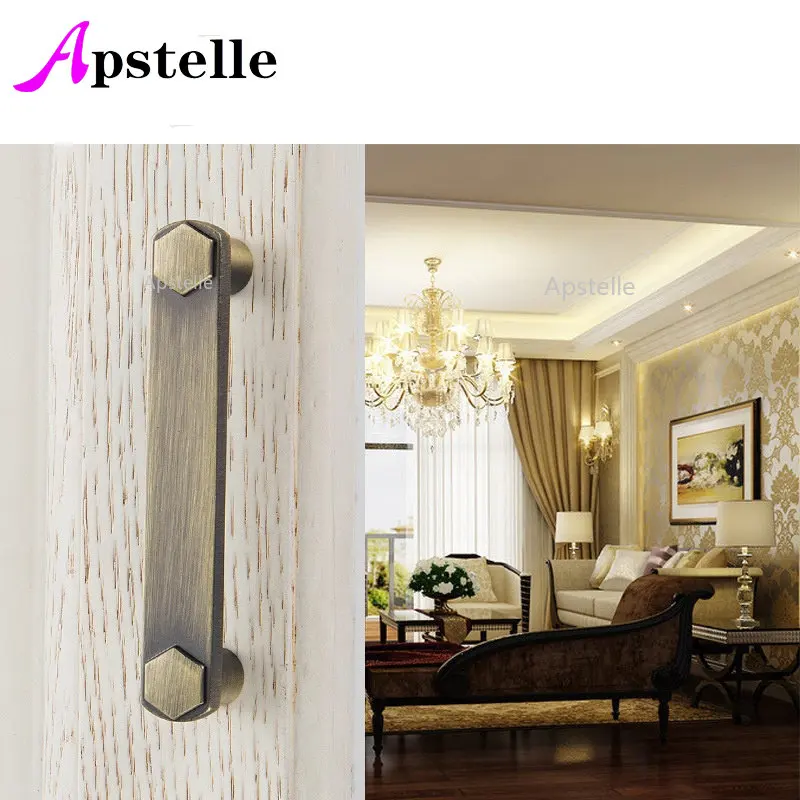 APSTELLE American Antique Knobs Wardrobe Shoe Cabinet Door Handles Rural Black Bronze Handle Drawer Pulls Furniture Handles