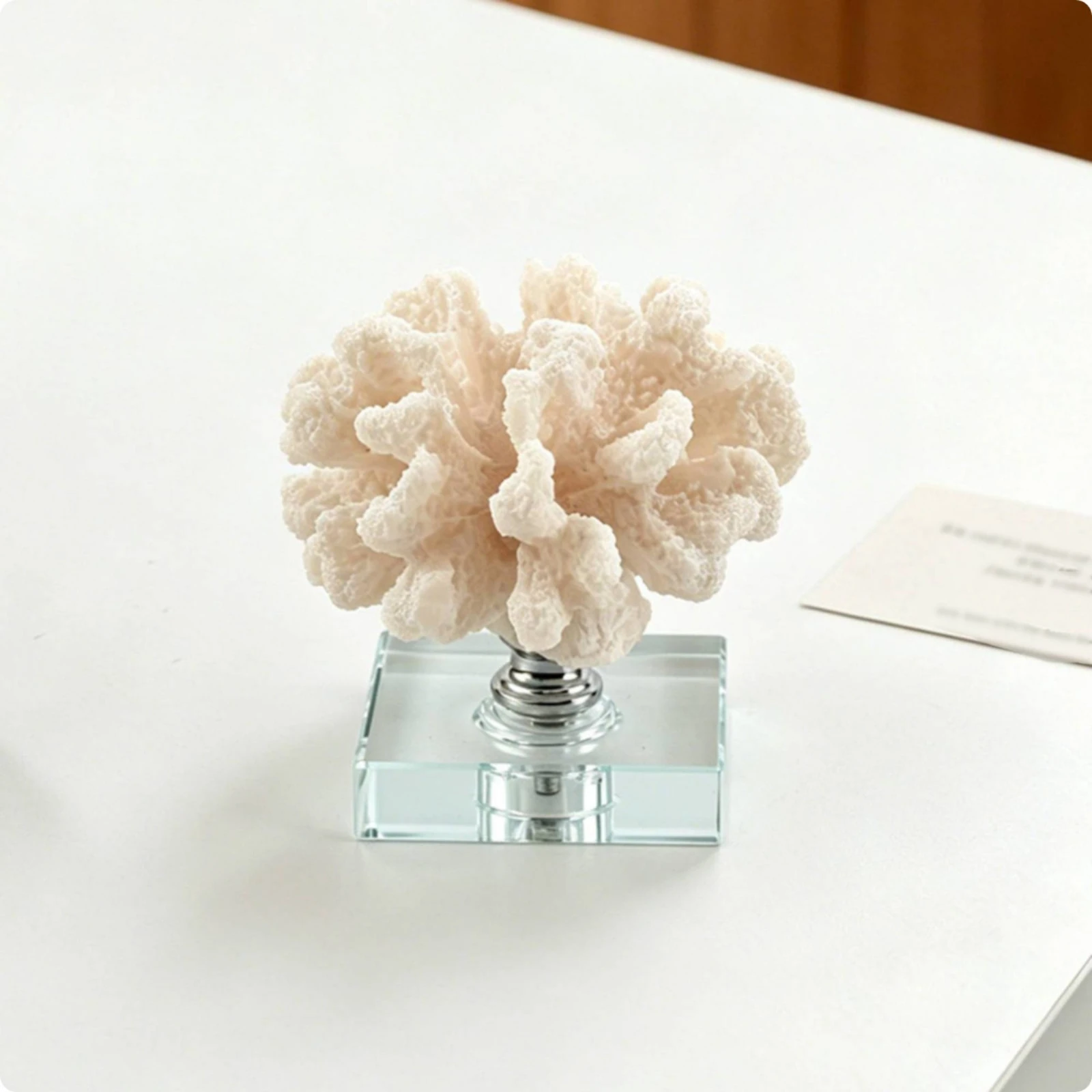 Faux Coral Sculpture Minimalist Simulated Coral Sculpture Table Ornament Artificial Coastal Design for Study Room, Entryway