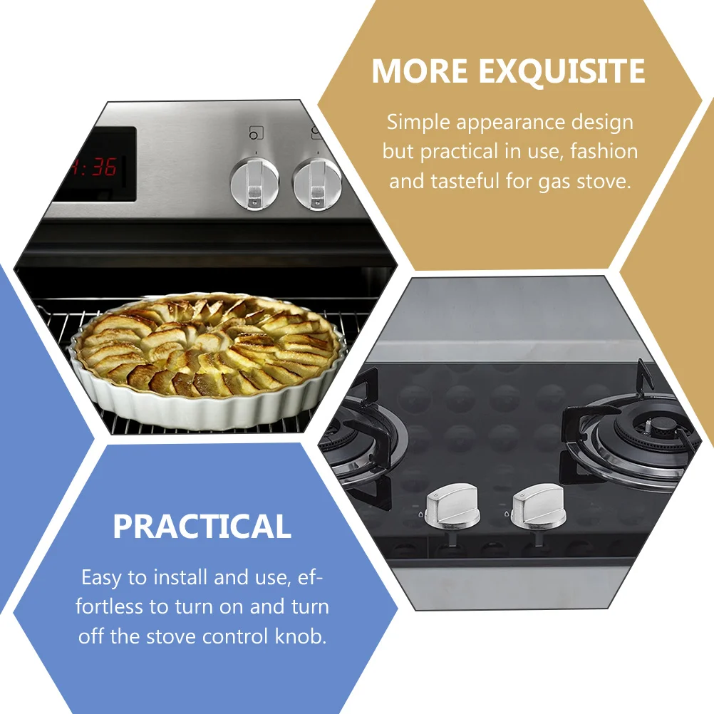 

6 Pcs Gas Stove Knob Replacement Parts On-Off Cooker Knobs Creative Appearance Zinc Alloy Control Accessories