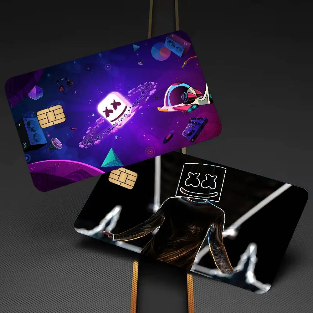 DJ M-Marshmello Cartoon Credit Card Skin Stickers For Bank Card Bus Metro Card Sticker Waterproof Women Gift