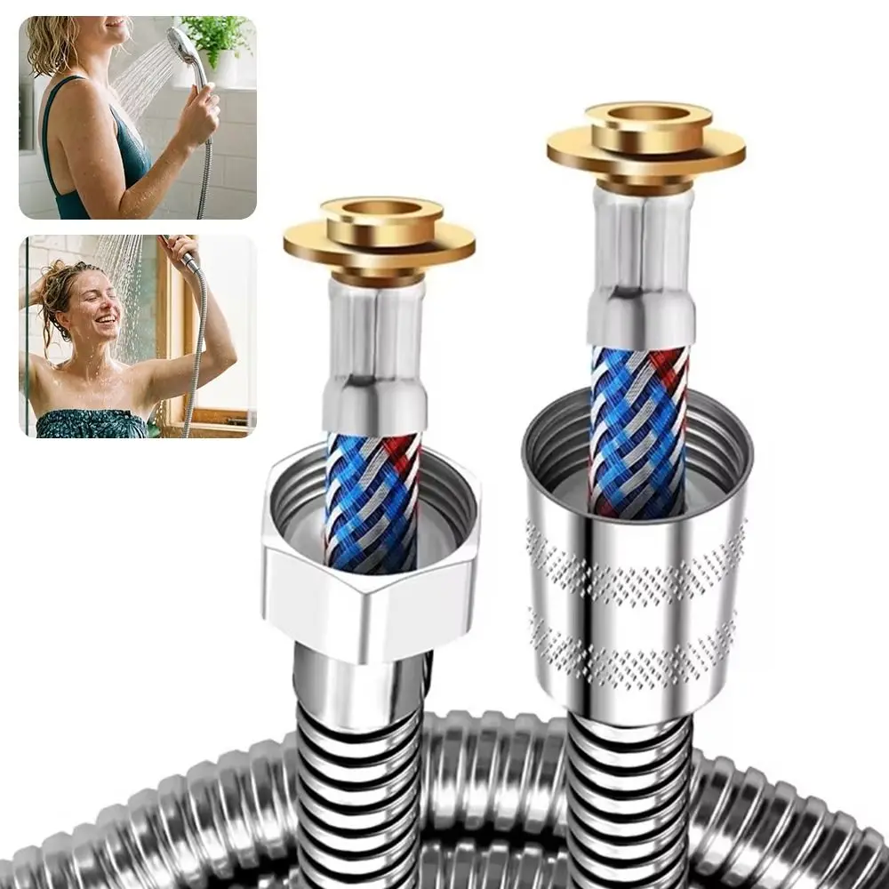 1.5/2/3meters Stainless Steel Shower Hose Rustproof Burst Resistant Shower Hose Extension Kink Resistant Universal