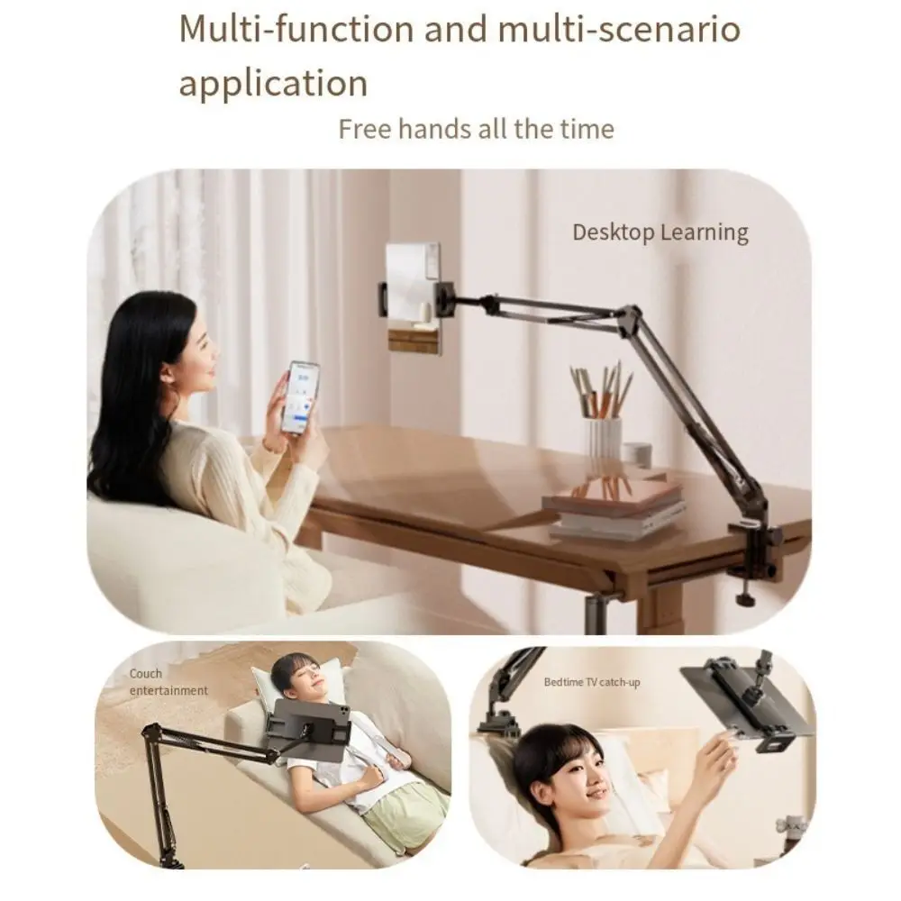 

360 ° Вращающийся держатель для мобильного телефона, зажим на дизайне, консольная поддержка, подставка для фотосъемки, вращающийся механизм с регулируемой высотой