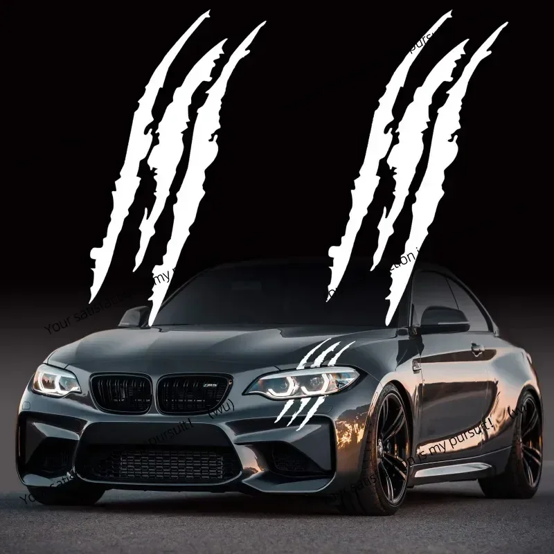 ZOCI-For Auto Exterior Waterproof Vinyl Decal Sticker Reflective Monster Claw Scratch Stripe Marks Headlight Car Accessories