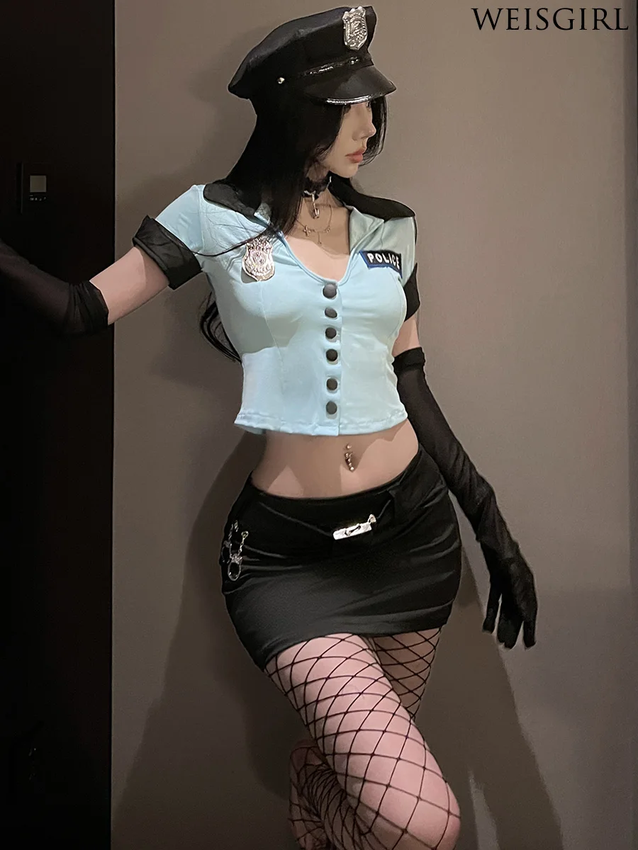 

Policewoman Cos Suit Sexy Royal Sister Night Party Flight Attendant Uniform Large Size Buttocks Female Instructor Pure Desire OL