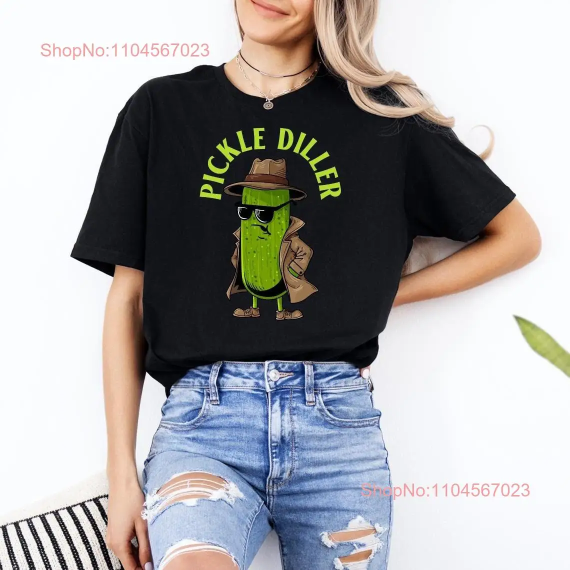 Pickle Diller T Shirt Funny Lover Cucumber Vegetable Apparel Foodie Vegan Clothing Dill Doe long or short sleeves