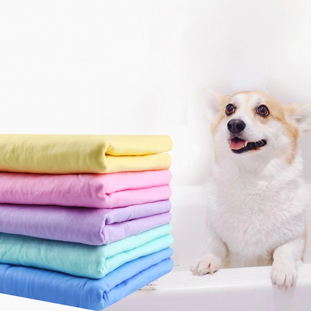 

5 Pcs Pet Towel Dog Cat Grooming Bath for Dogs Drying Towels Sofa PVA Imitation Deer Skin