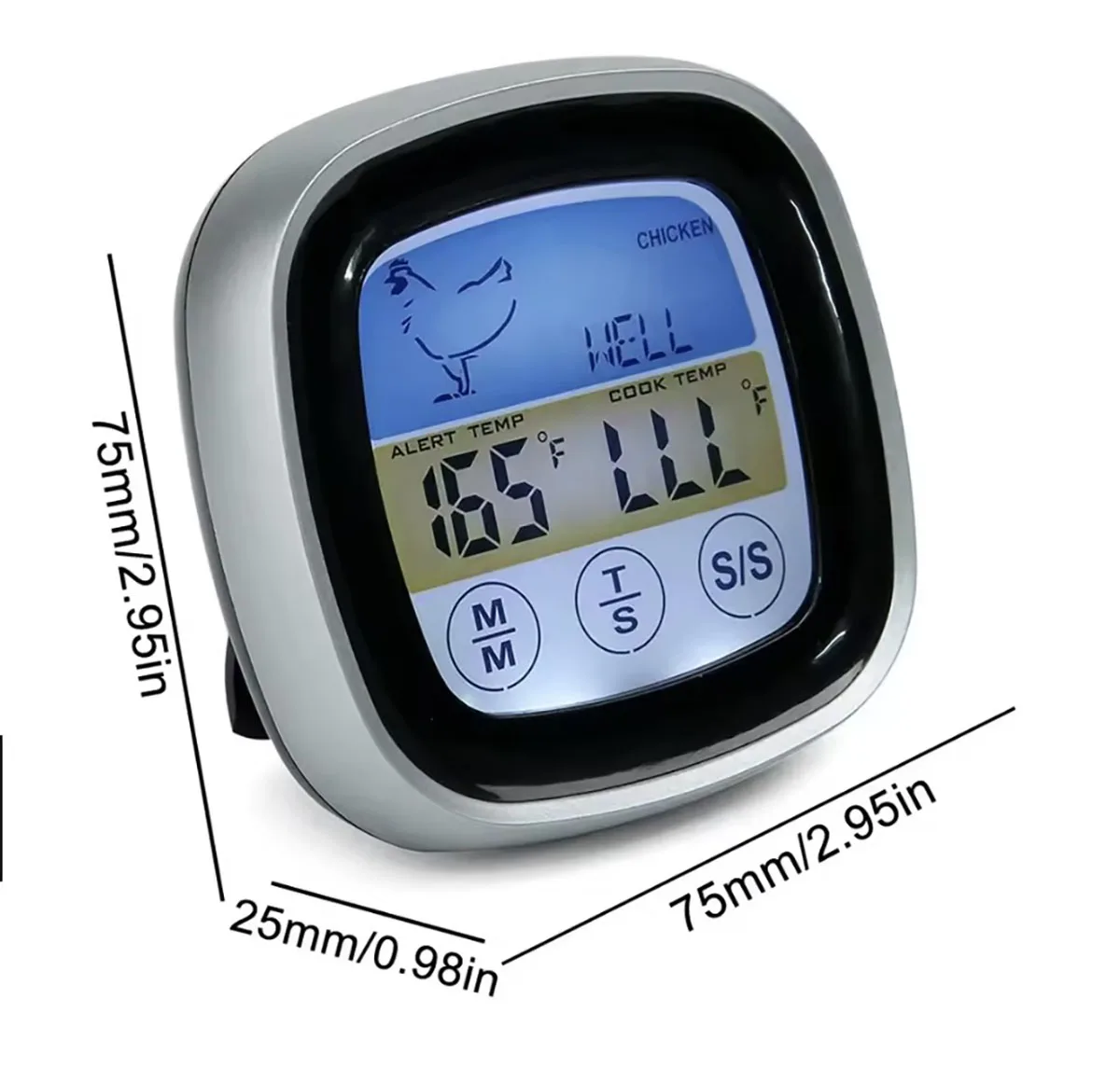 ميزان حرارة المطبخ الرقمي التحقيق شاشة تعمل باللمس اللحوم الشواء الغذاء قياس درجة الحرارة أداة ستيك شواء الموقت أدوات الطبخ 1 قطعة #6