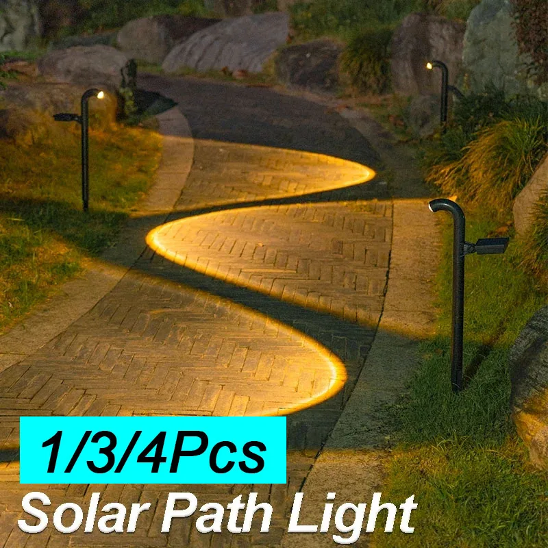 1-4 Pcs Solar LED Light Super Bright Spotlight Outdoor Lighting IP55 Waterproof Lawn Lamps Path Light for Garden Walkway Decor