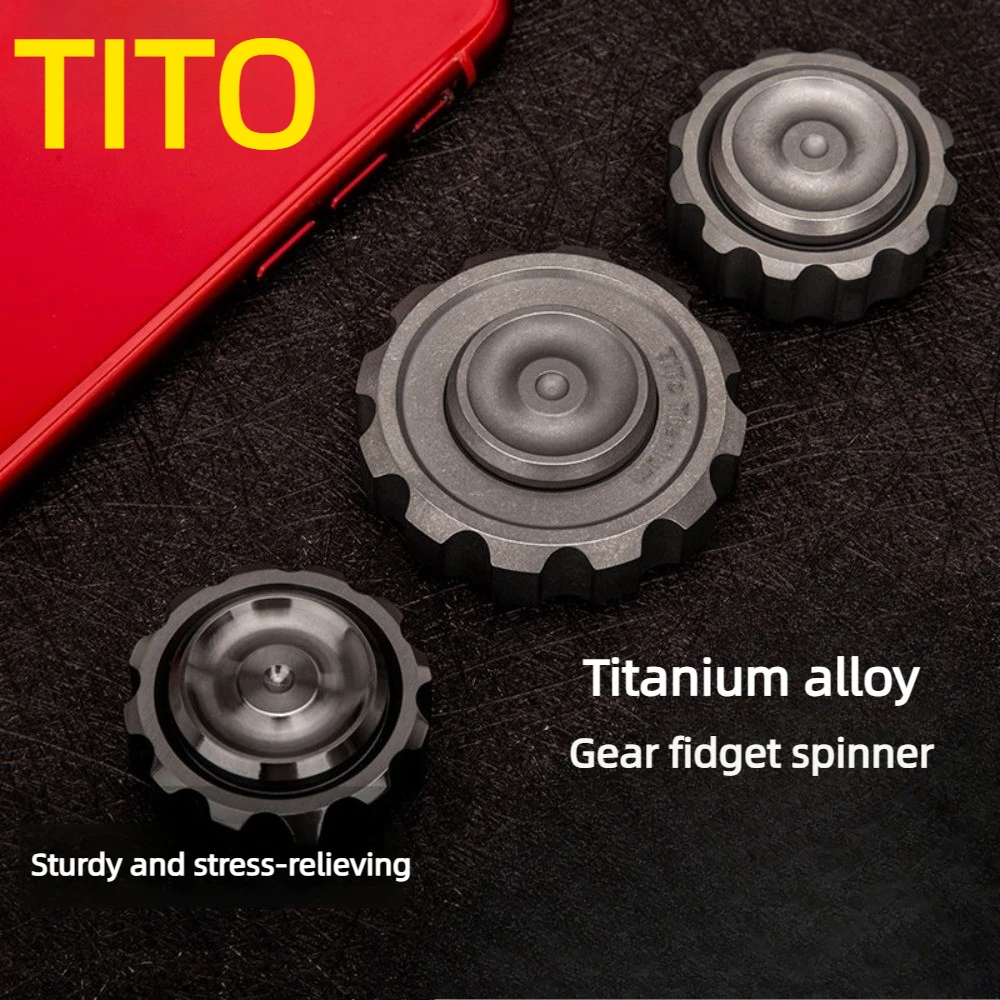 

TiToEDC Titanium Alloy Gear Mechanical Metal Fidget Spinner Desktop Decompression Toy