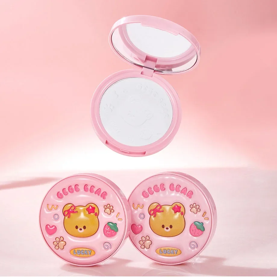 Matte Oil-Control Leather Cute Pressed Powder Lightweight Pore-Blurring Setting Makeup Long-Lasting Valentine's Day Gift